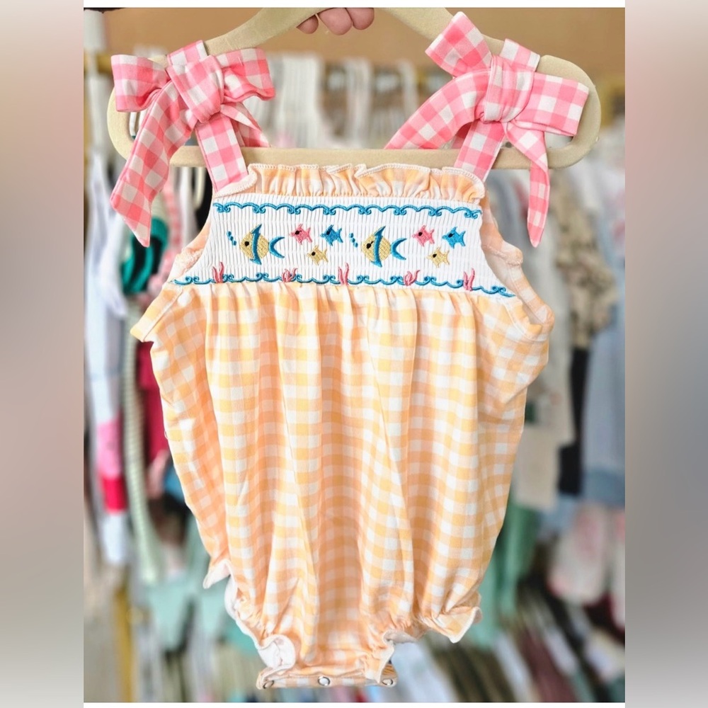 Gingham Checkered Kids Smock